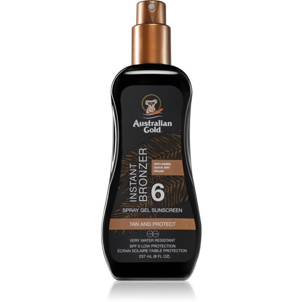 Australian Gold Australian Gold Spray Gel Sunscreen With Instant Bronzer слънцезащитен спрей с бронзър SPF 6 237 мл.