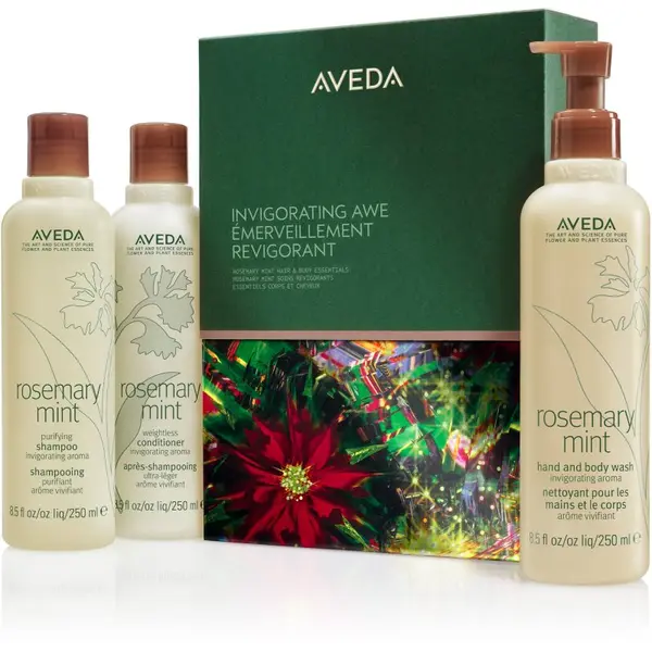 Aveda Aveda Holiday Invigorating Awe Rosemary Mint Hair & Body Essentials коледен подаръчен комплект За коса