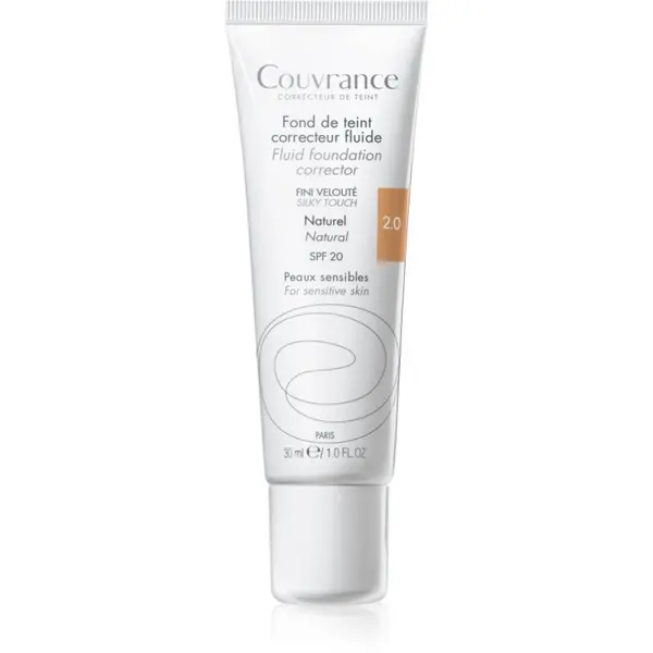 Avène Avène Couvrance Fluid Foundation Corrector течен покривен фон дьо тен SPF 20 цвят 2.0 Natural 30 мл.