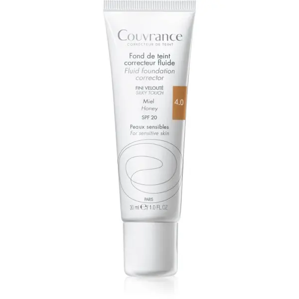 Avène Avène Couvrance Fluid Foundation Corrector течен покривен фон дьо тен SPF 20 цвят 4.0 Honey 30 мл.