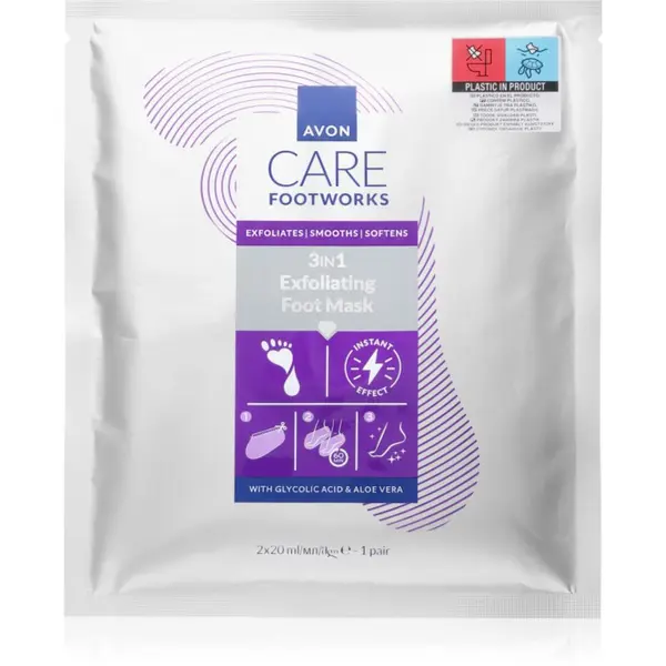Avon Avon Care Footworks регенерираща маска за крака и нокти 3 в 1 2x20 мл.