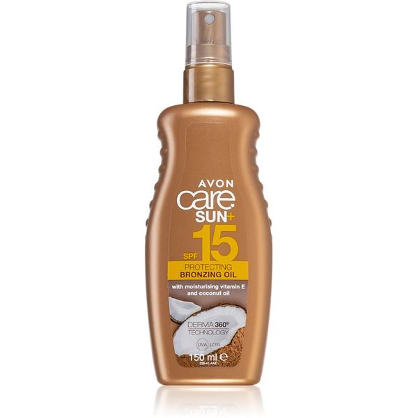 Avon Avon Care Sun + Bronze слънцезащитно сухо масло SPF 15 150 мл.