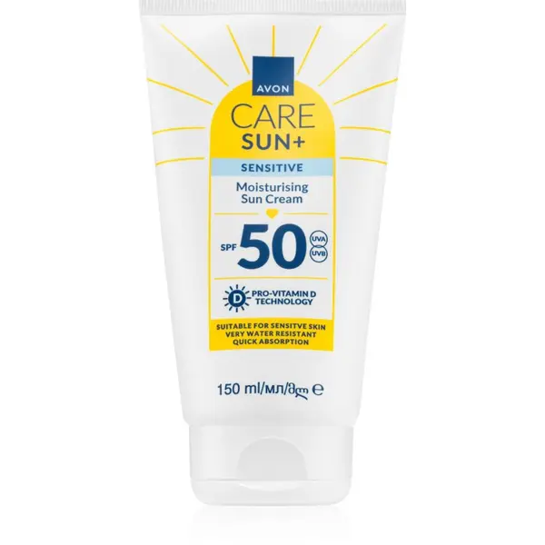 Avon Avon Care Sun + Sensitive хидратиращ слънцезащитен крем за чувствителна кожа на лицето SPF 50 150 мл.