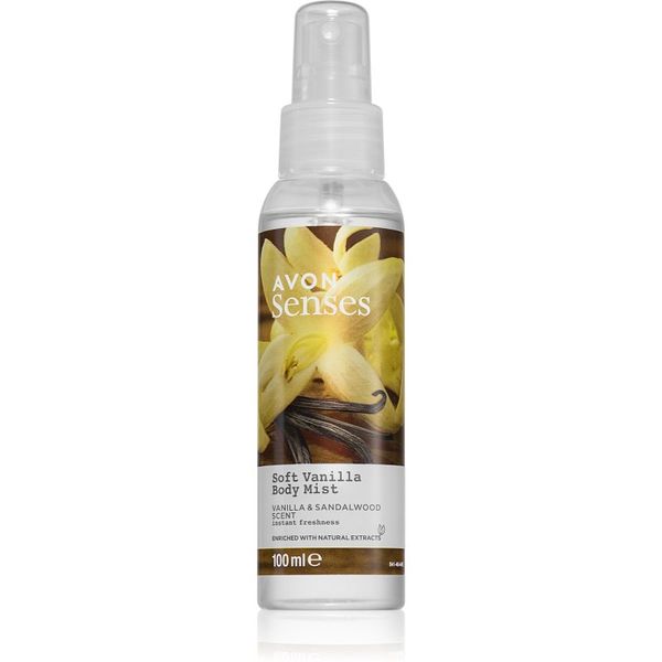 Avon Avon Naturals Care Vanilla & Sandalwood освежаващ спрей за тяло с ванилия и сандалово дърво 100 мл.