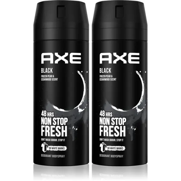 Axe Axe Black Frozen Pear & Cedarwood дезодорант и спрей за тяло изгодна опаковка 2 x 150 ml