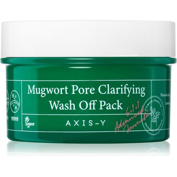 AXIS-Y AXIS-Y 6+1+1 Advanced Formula Mugwort Pore Clarifying Wash Off Pack дълбоко почистваща маска с успокояващ ефект 100 мл.