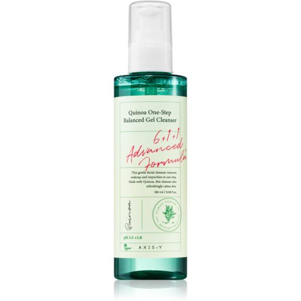 AXIS-Y AXIS-Y 6+1+1 Advanced Formula Quinoa One-Step Balanced Gel Cleanser почистващ и премахващ грима гел за чувствителна кожа на лицето 180 мл.