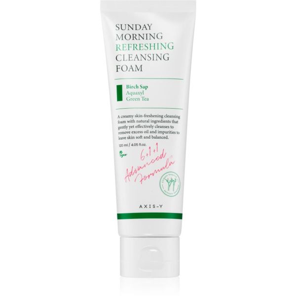 AXIS-Y AXIS-Y 6+1+1 Advanced Formula Sunday Morning Refreshing Cleansing Foam дълбоко почистваща пяна-крем за чувствителна кожа на лицето 120 мл.