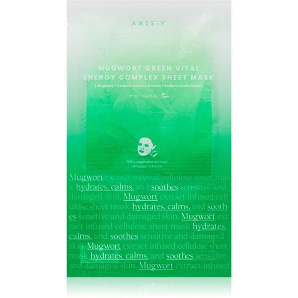 AXIS-Y AXIS-Y Mugwort Green Vital Energy Complex Sheet Mask платнена маска за лице с хидратиращ и успокояващ ефект 27 мл.