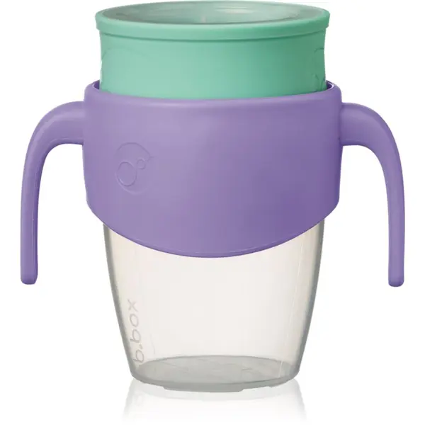 B.Box b.box 360° Trainer Cup преходна чаша с дръжки Lilac Pop 6m+ 250 мл.