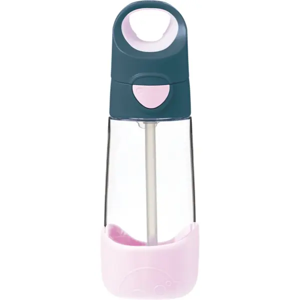 B.Box B.Box Bottle with Straw шише със сламка Indigo Pink 450 мл.