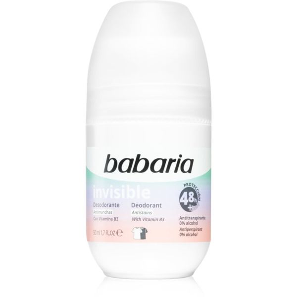 Babaria Babaria Deodorant Invisible рол- он против изпотяване срещу бели и жълти петна 50 мл.