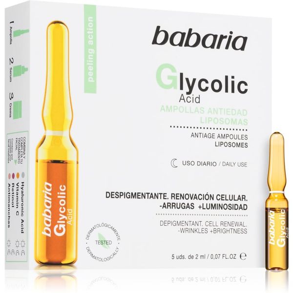 Babaria Babaria Glycolic Acid озаряващ серум против бръчки в ампули 5x2 мл.