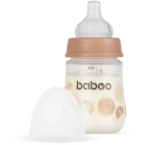 Baboo Baboo Anti-colic Feeding Bottle шише против колики за деца от раждането им Au Naturale, 0 m+ 180 мл.