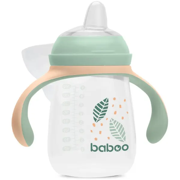 Baboo Baboo Cup with Silicone Spout чаша с дръжки Peachy Keen 6m+ 260 мл.