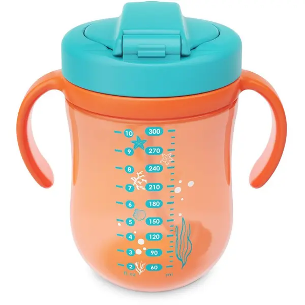 Baboo Baboo Cup with Silicone Straw and Gravity Ball чаша със сламка Sea Life 9m+ 300 мл.