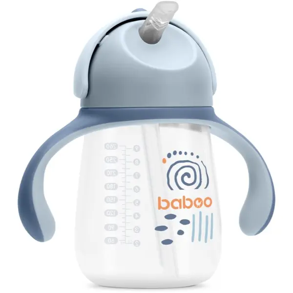 Baboo Baboo Cup with Silicone Straw чаша със сламка Blue Haze 9m+ 260 мл.