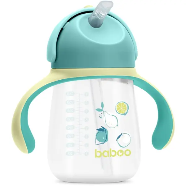 Baboo Baboo Cup with Silicone Straw чаша със сламка Lagoon Fiesta 9m+ 260 мл.