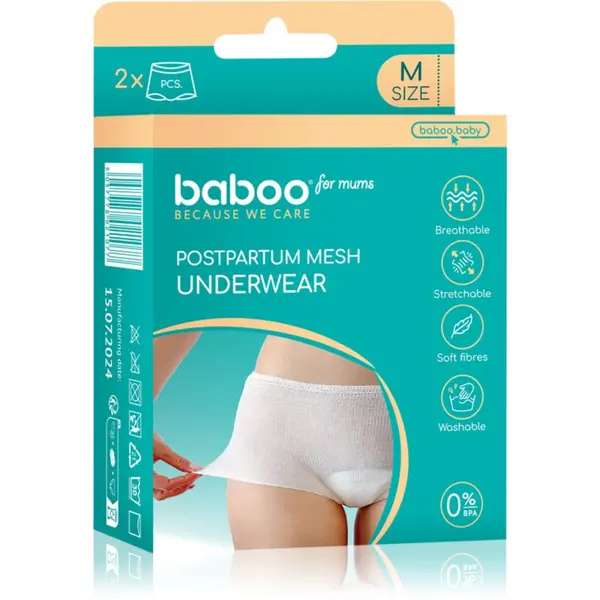 Baboo Baboo Postpartum Mesh Pants следродилни бикини и боксерки размер М 2 бр.