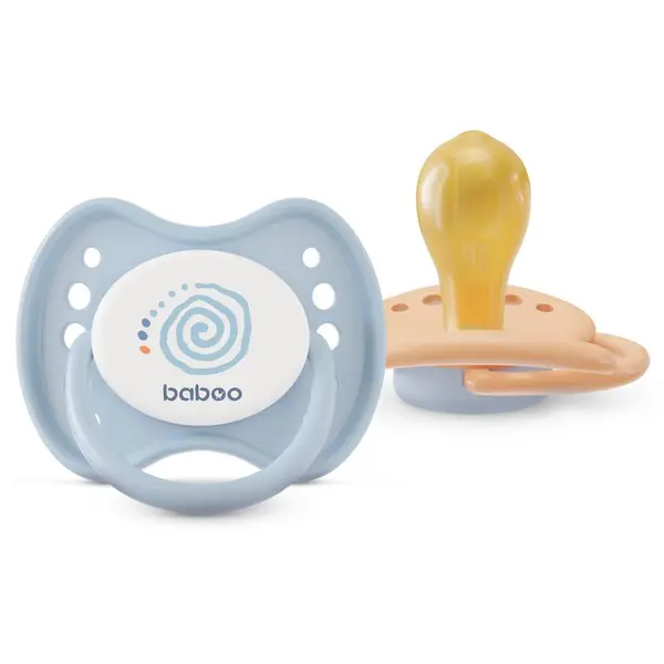 Baboo Baboo Soothers Round Latex with Case биберон Blue Haze 6-12 m 2 бр.