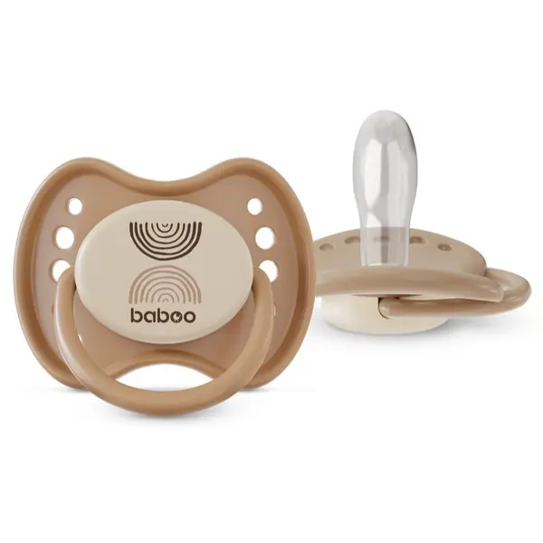 Baboo Baboo Soothers Silicone Symmetrical with Case биберон Au Naturale 0-6 m 2 бр.