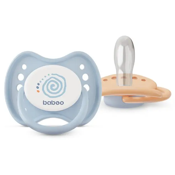 Baboo Baboo Soothers Silicone Symmetrical with Case биберон Blue Haze 6-12 m 2 бр.