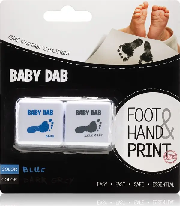Baby Dab Baby Dab Foot & Hand Print Blue & Grey боя за детски печати 2 бр.