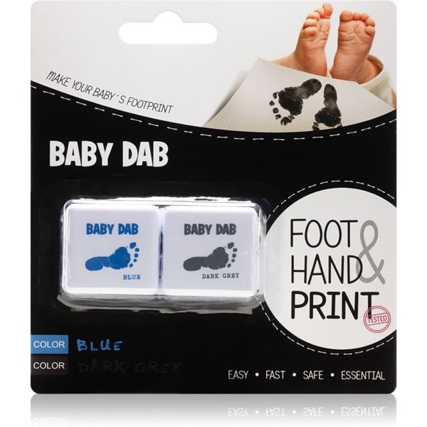 Baby Dab Baby Dab Foot & Hand Print Blue & Grey боя за детски печати 2 бр.
