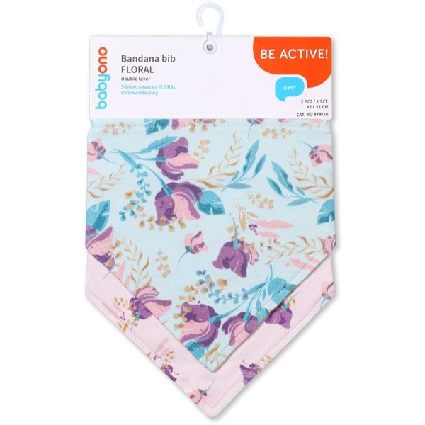 BabyOno BabyOno Be Active Bandana Bib лигавник за деца от раждането им Floral 2 бр.