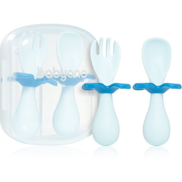 BabyOno BabyOno Be Active Ergonomic Utensils for Children прибор Blue 12 m+ 2 бр.