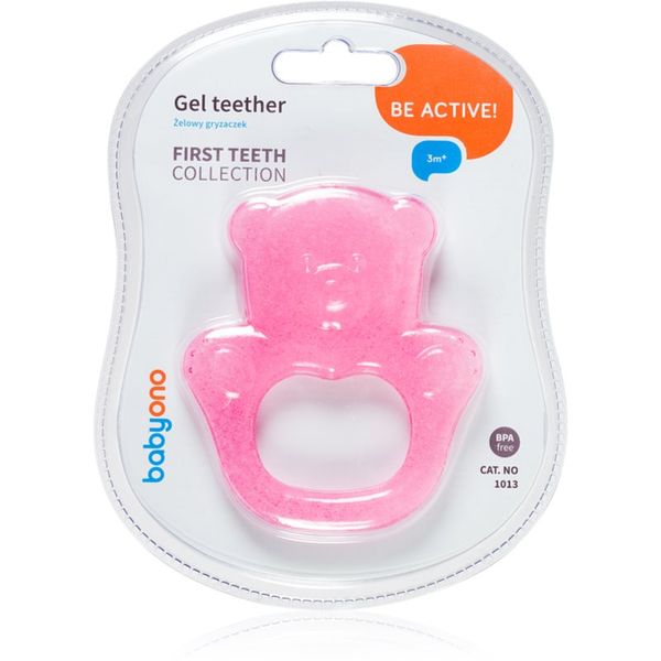 BabyOno BabyOno Be Active Gel Teether гризалка Pink Bear 1 бр.