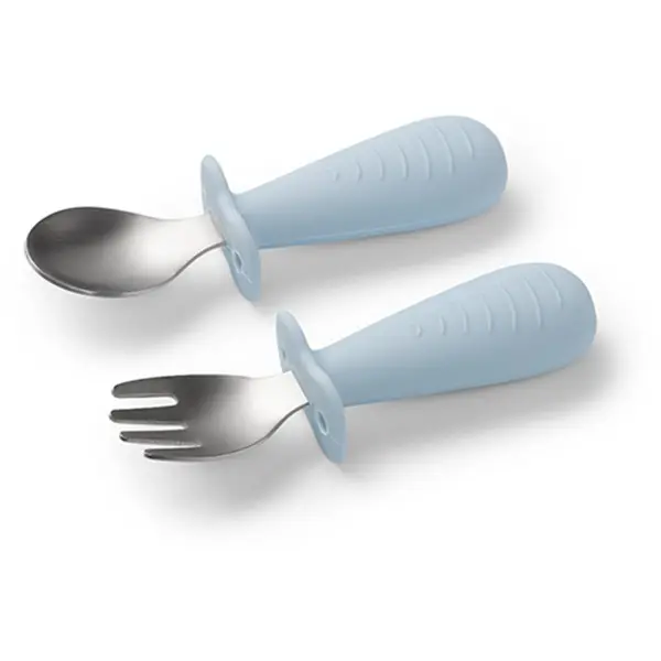 BabyOno BabyOno Be Active Stainless Steel Spoon and Fork прибор за деца Blue 12m+ 2 бр.