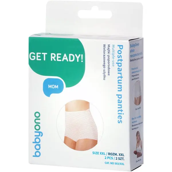 BabyOno BabyOno Get Ready Multiple-use Mesh Panties следродилни бикини и боксерки размер XXL 2 бр.