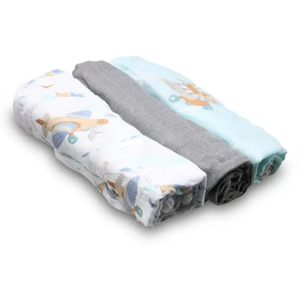 BabyOno BabyOno Natural Bamboo Diapers Blue-Grey пелени от плат 70x70 cm 3 бр.