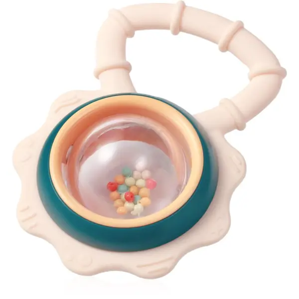 BabyOno BabyOno Rattle With Teether 3m+ гризалка с дрънкалка Flower 1 бр.