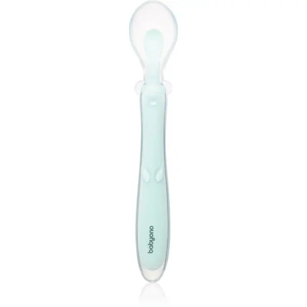 BabyOno BabyOno Silicone Spoon 6m+ лъжичка за деца Mint 1 бр.