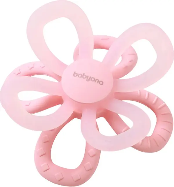 BabyOno BabyOno Silicone Teether Flower гризалка Pink 1 бр.
