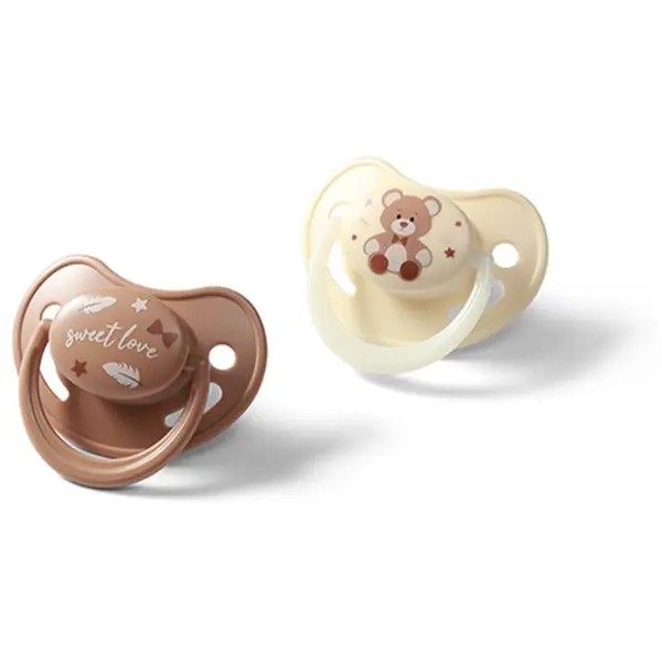 BabyOno BabyOno Take Care Anatomical Silicone Soothers биберон Night & Day 0-6m 2 бр.