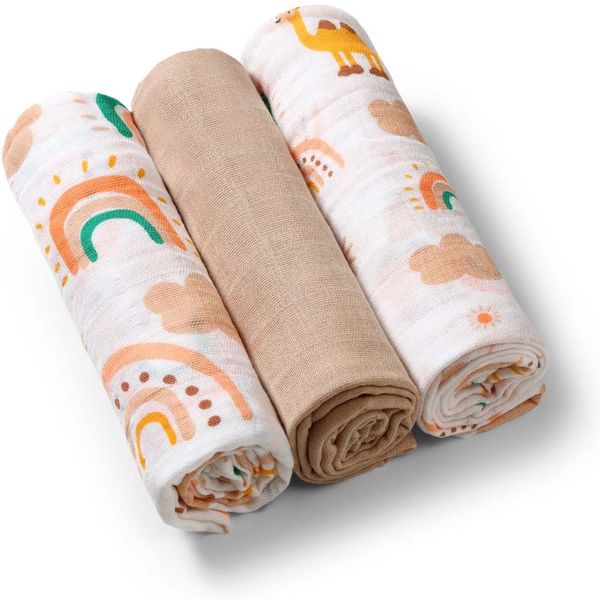 BabyOno BabyOno Take Care Muslin Diapers пелени от плат Beige 3 бр.