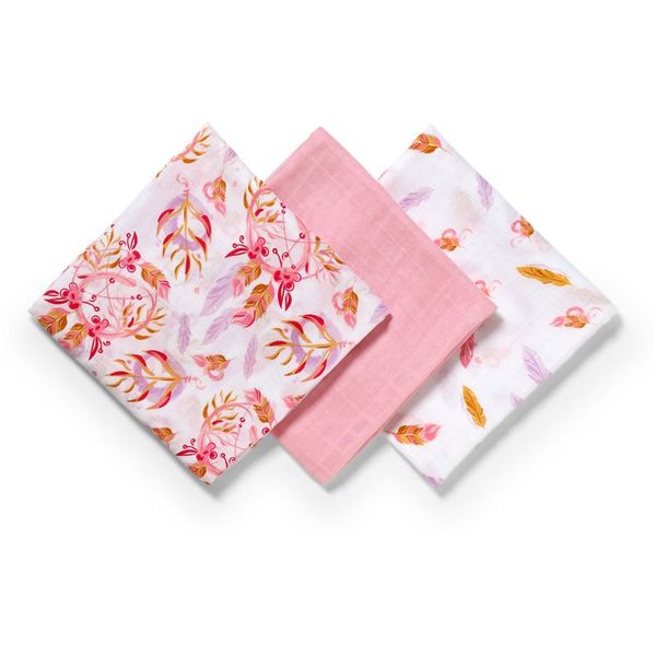 BabyOno BabyOno Take Care Natural Bamboo Diapers пелени от плат Old Pink 3 бр.