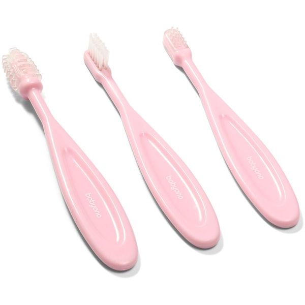 BabyOno BabyOno Toothbrush четка за зъби за деца Pink 3 бр.