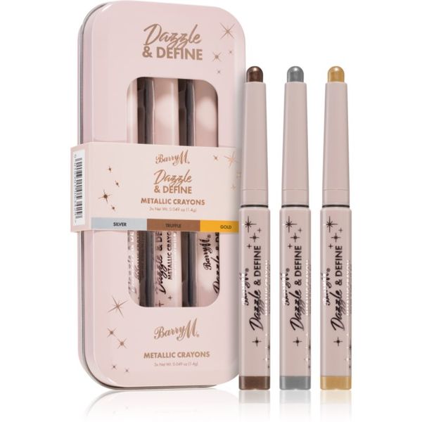 Barry M Barry M Dazzle & Define Metallic Crayon металически молив за очи 3 x 1,4 g(изгодна опаковка)