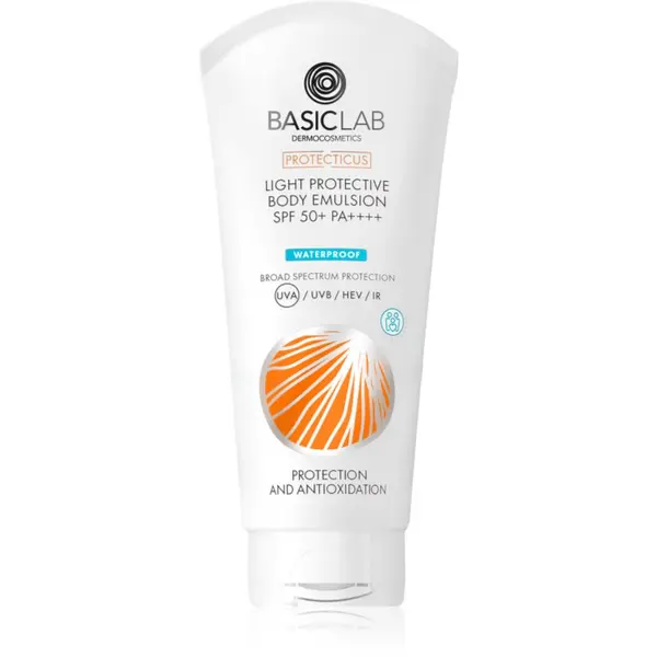 BasicLab BasicLab Dermocosmetics Protecticus хидратираща и защитна емулсия за лице и тяло SPF 50+ водоустойчива 100 мл.