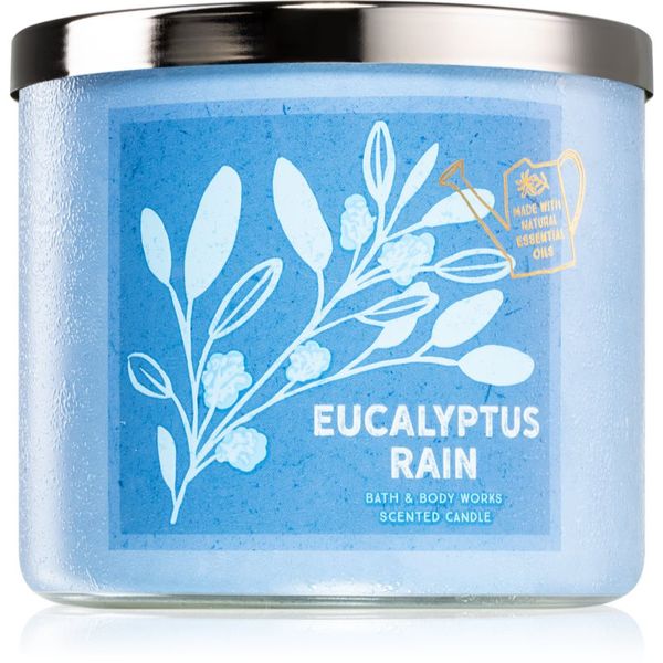 Bath & Body Works Bath & Body Works Eucalyptus Rain ароматна свещ  с есенциални масла 411 гр.