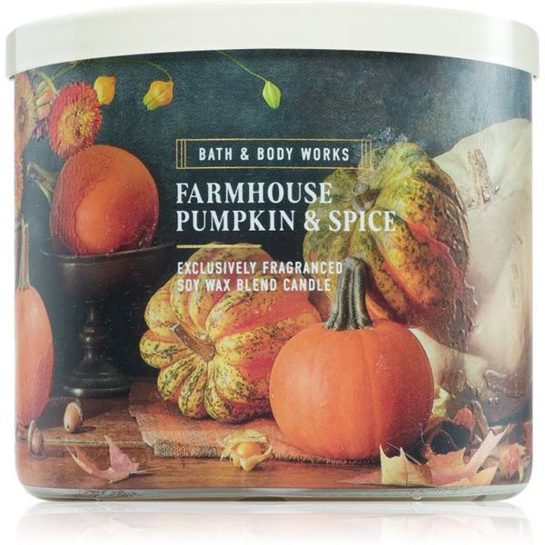 Bath & Body Works Bath & Body Works Farmhouse Pumpkin & Spice ароматна свещ 411 гр.