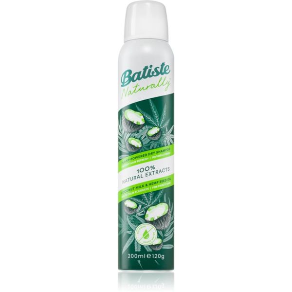 Batiste Batiste Naturally Coconut & Hemp сух шампоан за абсорбиране на излишния себум а освежаване на косата 200 мл.