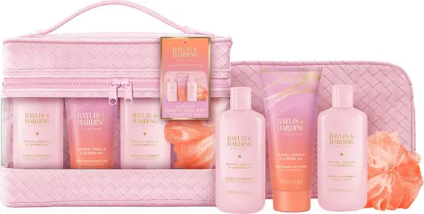 Baylis & Harding Baylis & Harding Jojoba, Vanilla & Almond Oil подаръчен комплект козметична чантичка