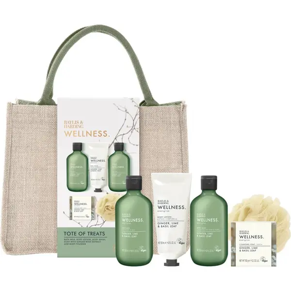 Baylis & Harding Baylis & Harding Wellness. Energise подаръчен комплект козметична чантичка Ginger, Lime & Basil Leaf