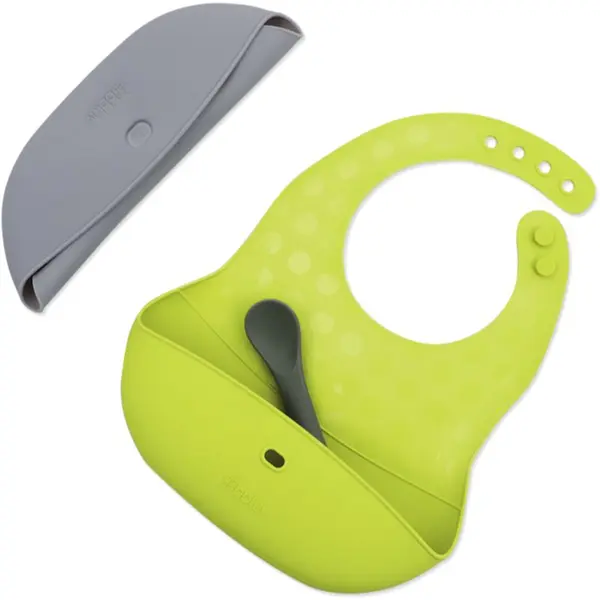 BBLÜV BBLÜV Pöket лигавник с лъжичка Grey/Lime 2 бр.