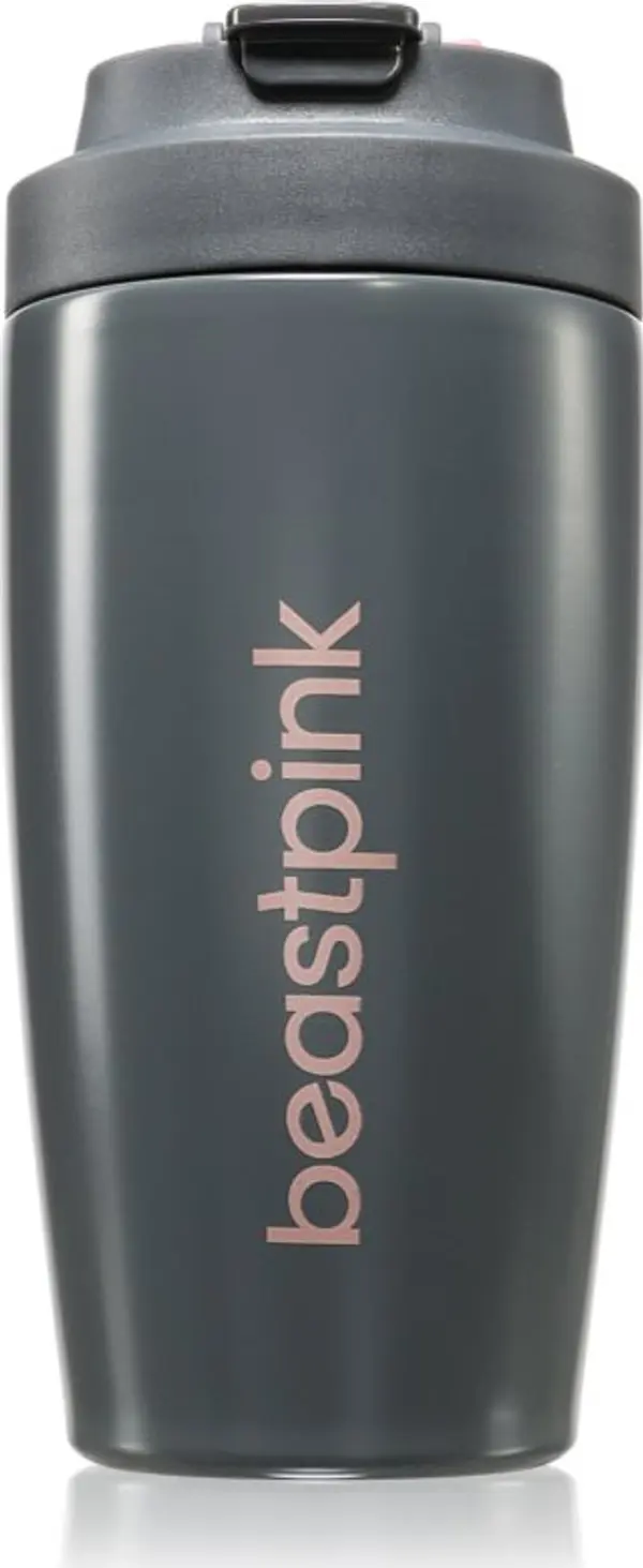 BeastPink BeastPink Thermo Mug термочаша със сламка боя Grey 500 мл.
